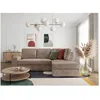 Image de Canapé dangle droit 3 places convertible ADEN avec coffre en velours côtelé - Taupe - L246 x P174 x H96cm - LOUNGITUDE