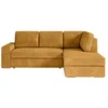 Image de Canapé dangle droit 3 places convertible ADEN avec coffre en velours côtelé - Jaune - L246 x P174 x H96cm - LOUNGITUDE