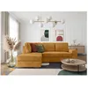 Image de Canapé dangle gauche 3 places convertible ADEN avec coffre en velours côtelé - Jaune - L246 x P174 x H96cm - LOUNGITUDE