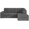 Image de Canapé dangle droit 3 places convertible ADEN avec coffre en velours côtelé - Gris foncé - L246 x P174 x H96cm - LOUNGITUDE