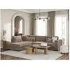 Image de Canapé dangle gauche BELAMI XXL 6 places en velours côtelé - Taupe - L303 x P228 x H86cm - LOUNGITUDE