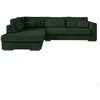 Image de Canapé dangle gauche BELAMI XXL 6 places en velours côtelé - Vert foncé - L303 x P228 x H86cm - LOUNGITUDE