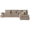 Image de Canapé dangle 4 places réversible SEBASTIAN convertible avec coffre en velours côtelé - Taupe - L267 x P200 x H90cm - LOUNGITUDE