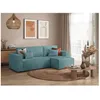 Image de Canapé dangle 3 places convertible réversible CLARISSE avec coffre en velours côtelé- Bleu clair - L269 x P159 x H89cm - LOUNGITUDE