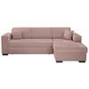 Image de Canapé dangle droit 4 places FUJI XL convertible avec coffre en velours côtelé - Vieux rose - L262 x P157 x H83cm - LOUNGITUDE