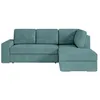 Image de Canapé dangle droit 3 places convertible ADEN avec coffre en velours côtelé - Bleu clair - L246 x P174 x H96cm - LOUNGITUDE
