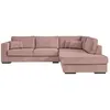 Image de Canapé dangle droit BELAMI XXL 6 places en velours côtelé - Vieux rose - L303 x P228 x H86cm - LOUNGITUDE