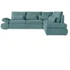 Image de Canapé dangle 4 pl réversible SEBASTIAN convertible avec coffre en velours côtelé - Bleu clair - L267 x P200 x H90cm - LOUNGITUDE