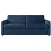 Image de Canapé convertible express 3 places AGATHE 140x190cm en velours côtelé - Bleu foncé - Matelas 13cm - L178 x P96 x H88cm - LOUNGITUDE