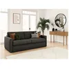 Image de Canapé convertible express 3 places AGATHE 160x190cm en velours côtelé - Gris foncé - Matelas 13cm - L198 x P96 x H88cm - LOUNGITUDE
