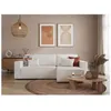 Image de Canapé dangle 3 places convertible réversible CLARISSE avec coffre en tissu bouclette - Blanc - L269 x P159 x H89cm - LOUNGITUDE