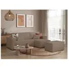 Image de PACK - CLARISSE - Canapé dangle convertible réversible avec pouf en tissu bouclette - Taupe - L269 x 159 x 89cm - LOUNGITUDE