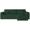 Image de Canapé dangle 3 places convertible réversible CLARISSE avec coffre en tissu bouclette - Vert - L269 x P159 x H89cm - LOUNGITUDE
