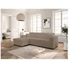 Image de Canapé dangle gauche 4 places FUJI XL convertible avec coffre en tissu bouclette - Taupe - L262 x P157 x H83cm - LOUNGITUDE
