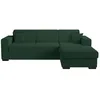 Image de Canapé dangle droit 4 places FUJI XL convertible avec coffre en tissu bouclette - Vert - L262 x P157 x H83cm - LOUNGITUDE