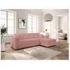 Image de Canapé dangle droit 4 places FUJI XL convertible avec coffre en tissu bouclette - Rose - L262 x P157 x H83cm - LOUNGITUDE