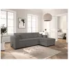 Image de Canapé dangle droit 4 places FUJI XL convertible avec coffre en tissu bouclette - Gris - L262 x P157 x H83cm - LOUNGITUDE
