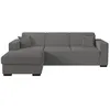 Image de Canapé dangle gauche 4 places FUJI XL convertible avec coffre en tissu bouclette - Gris - L262 x P157 x H83cm - LOUNGITUDE