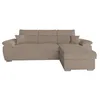Image de CanapÃ© d'angle reversible convertible en tissu bouclette - Taupe en occasion ou reconditionné