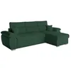 Image de Canapé dangle 4 places KOMECO réversible convertible avec coffre en tissu bouclette - Vert foncé - L265 x P166 x H91cm - LOUNGITUDE