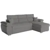 Image de Canapé dangle 4 places KOMECO réversible convertible avec coffre en tissu bouclette - Gris - L265 x P166 x H91cm - LOUNGITUDE
