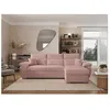 Image de Canapé dangle 4 places KOMECO reversible convertible avec coffre en velours côtelé - Rose - L265 x P166 x H91cm - LOUNGITUDE