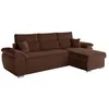 Image de Canapé dangle 4 places KOMECO reversible convertible avec coffre en velours côtelé - Marron - L265 x P166 x H91cm - LOUNGITUDE