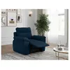 Image de Fauteuil de relaxation manuel ROSS en tissu texturé 3D - Bleu foncé - L101 x P100 x H102cm - LOUNGITUDE