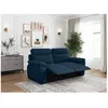 Image de Canapé de relaxation manuel ROSS 3 places en tissu texturé 3D - Bleu foncé - L200 x P100 x H102cm - LOUNGITUDE