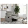 Image de Fauteuil de relaxation manuel ROSS en tissu texturé 3D - Gris clair - L101 x P100 x H102cm - LOUNGITUDE
