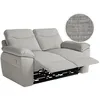 Image de Canapé de relaxation électrique ROSS 2 places en tissu texturé 3D - Gris clair - L160 x P100 x H102cm - LOUNGITUDE