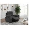 Image de Fauteuil de relaxation manuel ROSS en tissu texturé 3D - Gris foncé - L101 x P100 x H102cm - LOUNGITUDE