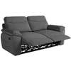 Image de Canapé de relaxation manuel ROSS 3 places en tissu texturé 3D - Gris foncé - L200 x P100 x H102cm - LOUNGITUDE