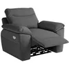 Image de Fauteuil de relaxation électrique ROSS en tissu texturé 3D - Gris foncé - L101 x P100 x H102cm - LOUNGITUDE