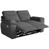 Image de Canapé de relaxation électrique ROSS 2 places en tissu texturé 3D - Gris foncé - L160 x P100 x H102cm - LOUNGITUDE