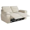 Image de Canapé de relaxation électrique ROSS 2 places en tissu texturé 3D - Beige - L160 x P100 x H102cm - LOUNGITUDE