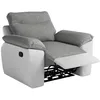 Image de Fauteuil de relaxation manuel ROSS en tissu et simili - Blanc/Gris - L101 x P100 x H102cm - LOUNGITUDE