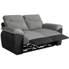 Image de Canapé de relaxation manuel ROSS 2 places en tissu et simili - Noir/Gris - L160 x P100 x H102cm - LOUNGITUDE