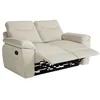Image de Canapé de relaxation manuel ROSS 2 places en tissu - Beige - L160 x P100 x H102cm - LOUNGITUDE