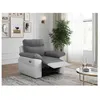 Image de Fauteuil de relaxation électrique ROSS en tissu et simili - Blanc/Gris - L101 x P100 x H102cm - LOUNGITUDE