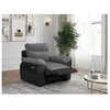 Image de Fauteuil de relaxation électrique ROSS en tissu et simili - Noir/Gris - L101 x P100 x H102cm - LOUNGITUDE