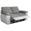 Image de Canapé de relaxation électrique ROSS 2 places en tissu et simili - Blanc/Gris - L160 x P100 x H102cm - LOUNGITUDE