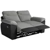 Image de Canapé de relaxation électrique ROSS 2 places en tissu et simili - Noir/Gris - L160 x P100 x H102cm - LOUNGITUDE