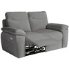 Image de Canapé de relaxation électrique ROSS 2 places en tissu - Gris - L160 x P100 x H102cm - LOUNGITUDE