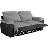 Image de Canapé de relaxation électrique ROSS 3 places en tissu et simili - Noir/Gris - L200 x P100 x H102cm - LOUNGITUDE