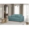 Image de Canapé droit fixe 2 places BELAMI en velours côtelé - Bleu clair - L181 x P93 x H86cm - LOUNGITUDE
