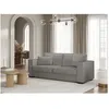 Image de Canapé droit fixe 3 places BELAMI en tissu - Gris - L231 x P93 x H86cm - LOUNGITUDE