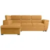Image de Canapé dangle gauche 4 places PAOLA convertible avec coffre en velours côtelé - Jaune - L252 x P188 x H76cm - LOUNGITUDE