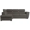 Image de Canapé dangle gauche 4 places PAOLA convertible avec coffre en velours côtelé - Gris - L252 x P188 x H76cm - LOUNGITUDE