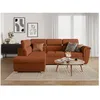 Image de Canapé dangle gauche 4 places PAOLA convertible avec coffre en velours côtelé - Terracotta - L252 x P188 x H76cm - LOUNGITUDE